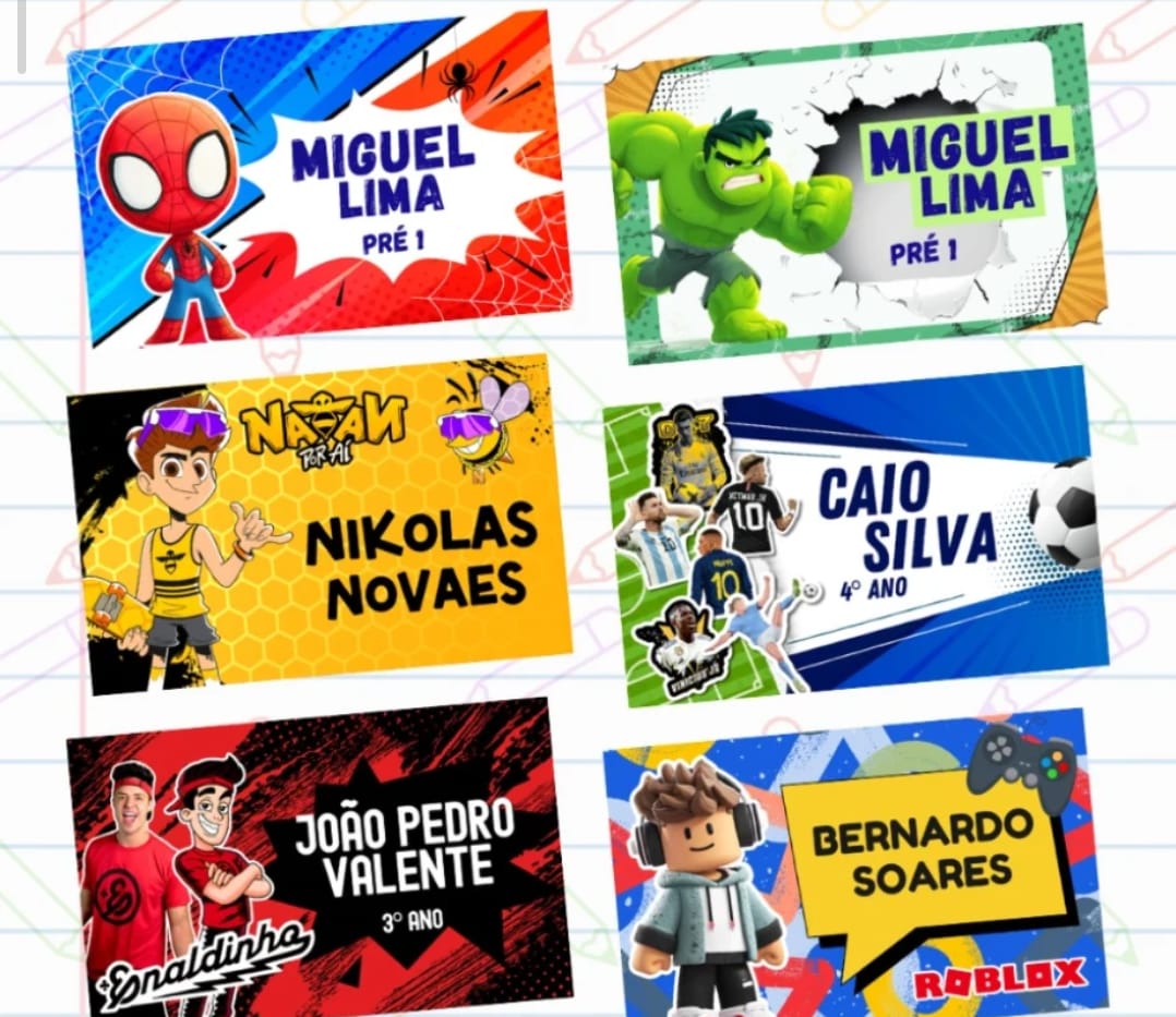 Exemplo de etiquetas personalizadas